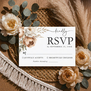 Tarjeta RSVP de Boho Boho de Boho Rústico con Pamp