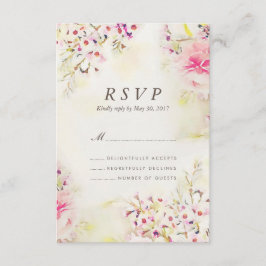 Tarjeta RSVP de Boho Boho Vintage Wedding Floral W