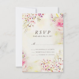 Tarjeta RSVP de Boho Boho Vintage Wedding Floral W
