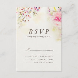 Tarjeta RSVP de Boho Boho Vintage Wedding Floral W