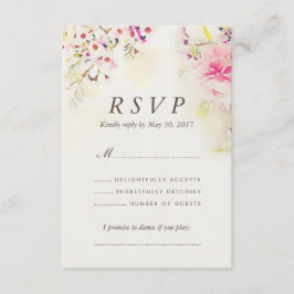 Tarjeta RSVP de Boho Boho Vintage Wedding Floral W