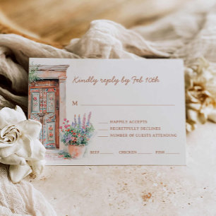 Tarjeta RSVP de Boho Destination Wedding