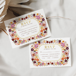 Tarjeta RSVP de Boho Fall
