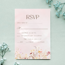 Tarjeta RSVP de Boho Floral Wedding Rustic