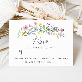 Tarjeta RSVP de Boho Garden Romántico Boda de Flor
