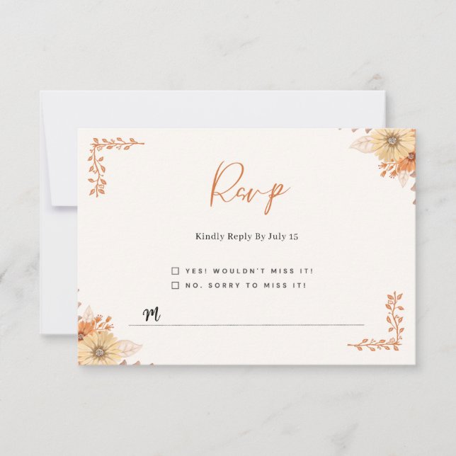 Tarjeta RSVP de Boho Moda Floral Wedding (Anverso)