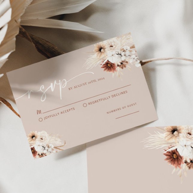 Tarjeta RSVP de Boho Modern Wedn (Subido por el creador)