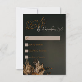 Tarjeta RSVP de Boho Moderno de Boho Dark Rustic F