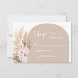 Tarjeta RSVP de Boho Pampas Grass Arch