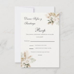 Tarjeta RSVP de Boho Spanish Wedding