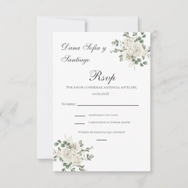 Tarjeta RSVP de Boho Spanish Wedding (Anverso)