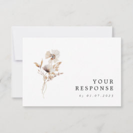 Tarjeta RSVP de Boho Wedding Dried Wildflower Mode