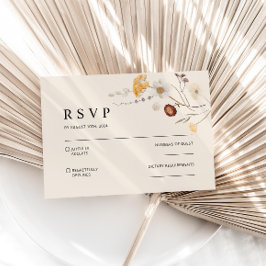 Tarjeta RSVP de Boho Wildflower Wedding