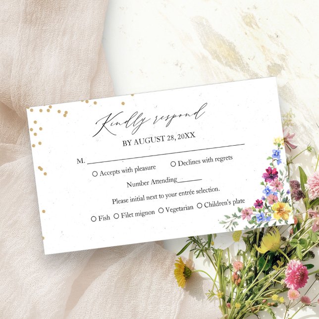 Tarjeta RSVP de Boho Wildflower Wedding (Subido por el creador)