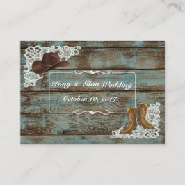 Tarjeta RSVP de Boots y Bodas Rústicas