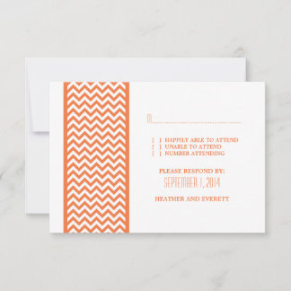 Tarjeta RSVP de borde de naranja Chevron