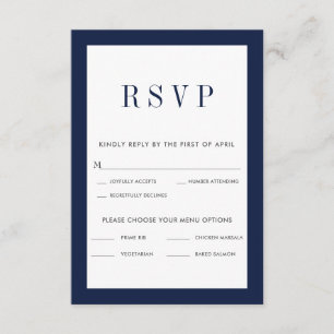 Tarjeta RSVP de borde naval clásico con opciones d