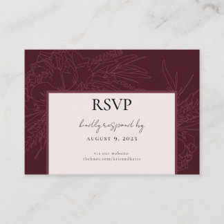 Tarjeta RSVP de Borgoña Peony