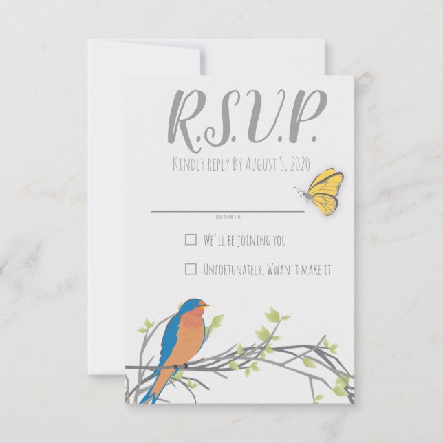 tarjeta RSVP de bosques para ducha de bebé (Anverso)