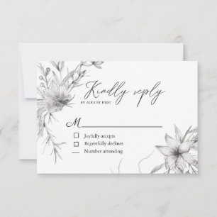 tarjeta RSVP de botánica rústica francesa