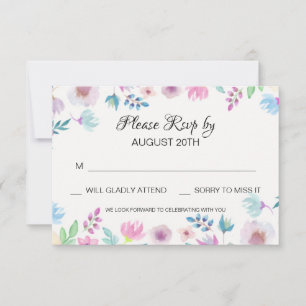 Tarjeta RSVP de Brisa de Flores