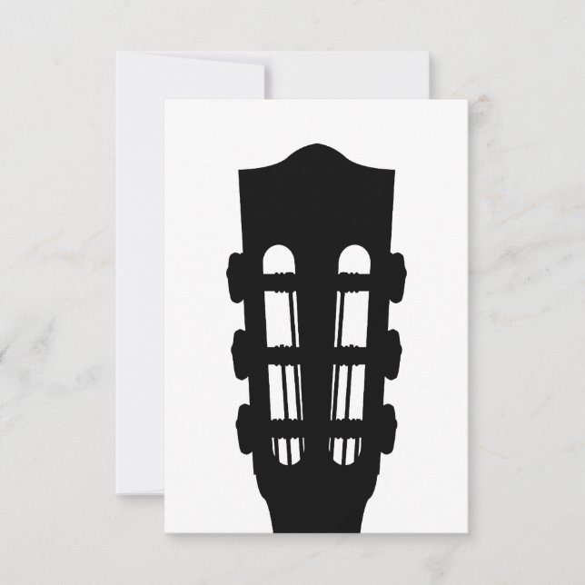 Tarjeta RSVP de cabeza de guitarra acústica (Anverso)