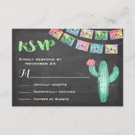 Tarjeta RSVP de Cactus de color de agua Boda mexic