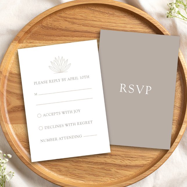 Tarjeta RSVP de Cactus del Suroeste Moderno (Modern Southwestern Cactus RSVP Card by Fiesta Valley Print)
