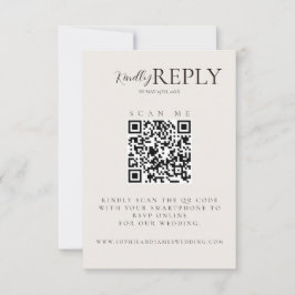 Tarjeta RSVP de caligrafía de código QR Minimalist