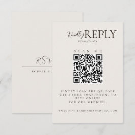 Tarjeta RSVP de caligrafía de código QR Minimalist