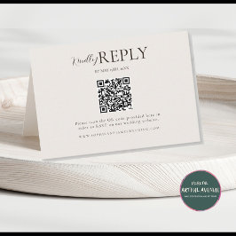 Tarjeta RSVP de caligrafía de código QR Minimalist