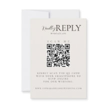 Tarjeta RSVP de caligrafía de código QR para Boda 