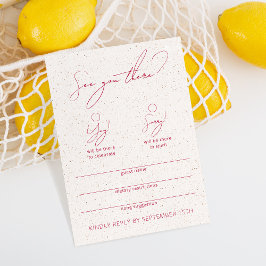 Tarjeta RSVP de caligrafía divertida moderna en bl