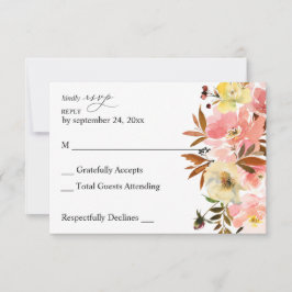 Tarjeta RSVP de carnes con sabor a caramelo rosa y