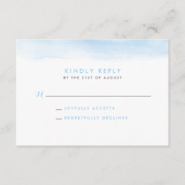 Tarjeta RSVP de casamiento azul cielo de agua