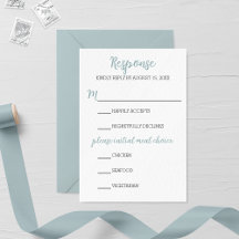 Tarjeta RSVP de casamiento azul claro