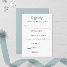 Tarjeta RSVP de casamiento azul claro