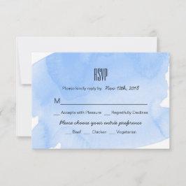 Tarjeta RSVP de casamiento azul Wash Wedding