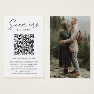 Tarjeta RSVP de casamiento con código QR de person