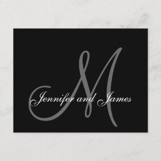 Tarjeta RSVP de casamiento con monograma y nombres
