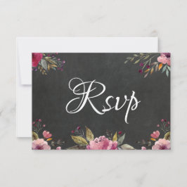Tarjeta RSVP de casamiento con tablero de cromín c