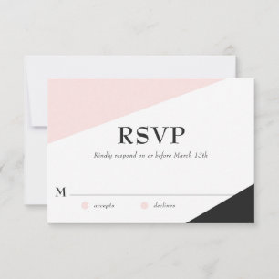 Tarjeta RSVP de casamiento de acentos modernos ros