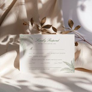 Tarjeta RSVP de casamiento de árbol de palmas de é