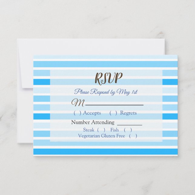 Tarjeta RSVP de casamiento de banda azul (Anverso)