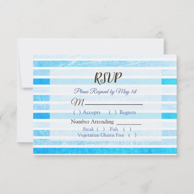 Tarjeta RSVP de casamiento de banda azul (Anverso)