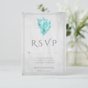 Tarjeta RSVP de casamiento de casamiento de concha
