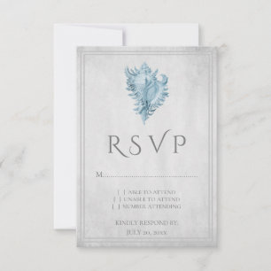 Tarjeta RSVP de casamiento de casquillo azul