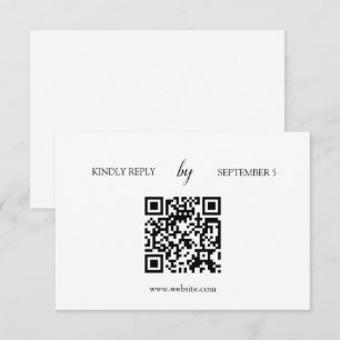 Tarjeta RSVP de casamiento de código QR blanco mod