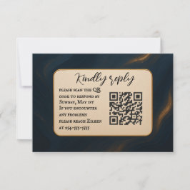 Tarjeta RSVP de casamiento de código QR de musa me