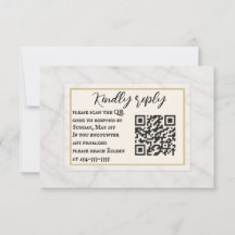 Tarjeta RSVP de casamiento de código QR de susurro